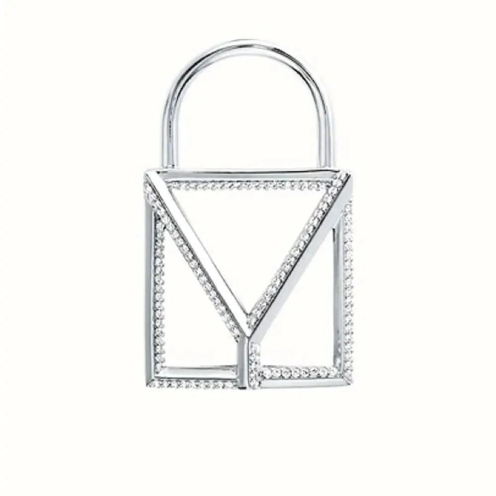 NWT Michael Kors Sterling Silver Oversized Lock Charm